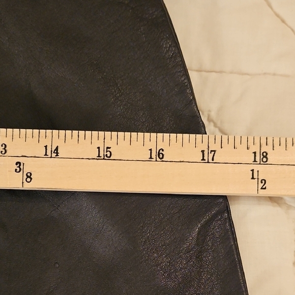 Lady France Genuine Black Leather Skirt- Size 6 - Picture 9 of 9